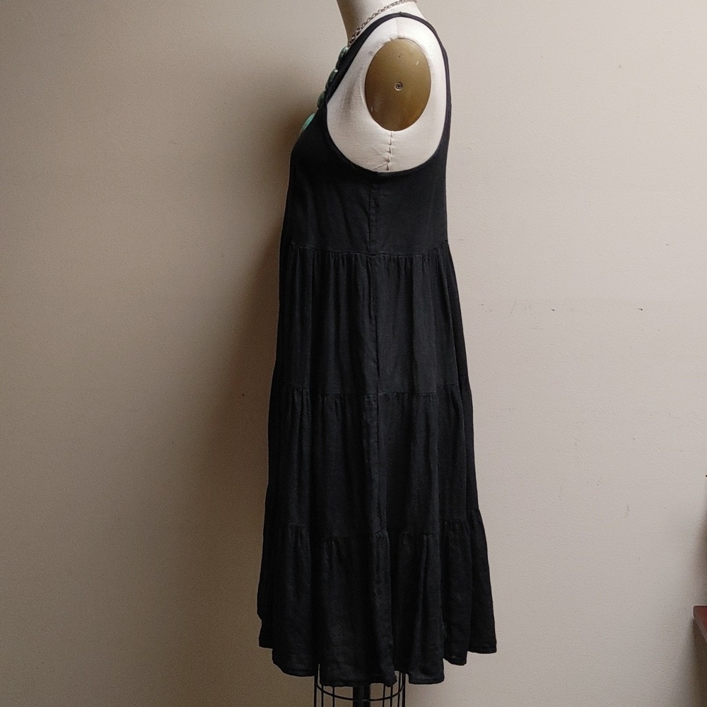 CIVICO 51 Black Linen Tiered Dress Size XS - Picture 5 of 13
